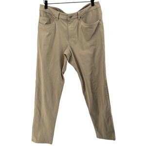Lululemon ABC Pant Slim Men 32 Khaki Tan LM5972S Warpstreme 5-Pocket Chino